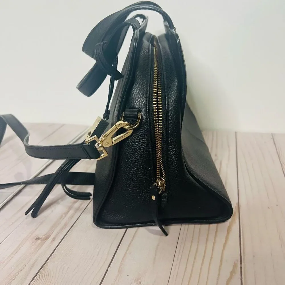 Kate Spade Grey Street Dominique Black Leather Satchel Purse Gold Hardware Tasse